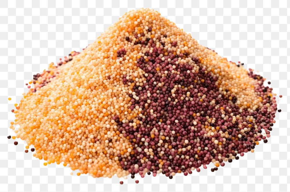 PNG  Tri color quinoa food white background ingredient.