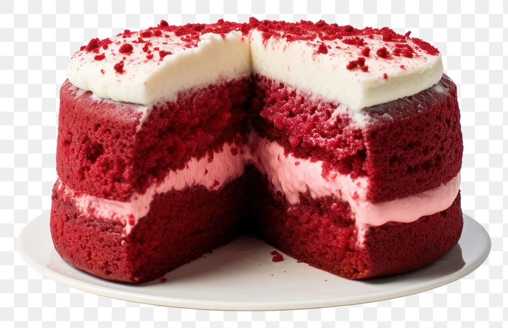 PNG  1 pound of red velvet cake raspberry dessert cream.