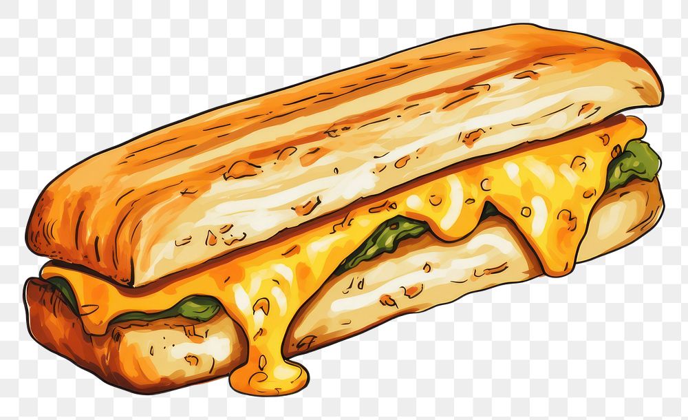PNG Grilled Cheese sandwich cartoon bread food.