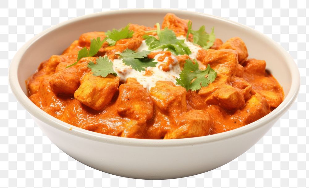 PNG Chicken Tikka Masala indian food curry meat vegetable.
