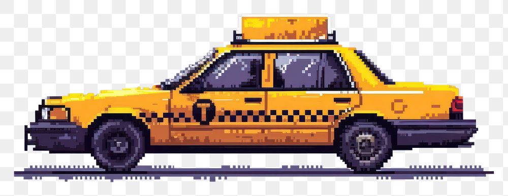 PNG Taxi cut pixel car vehicle transportation.