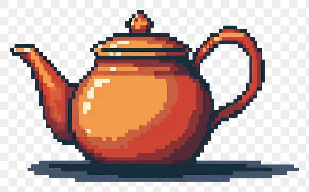 PNG Teapot cut pixel art refreshment creativity.