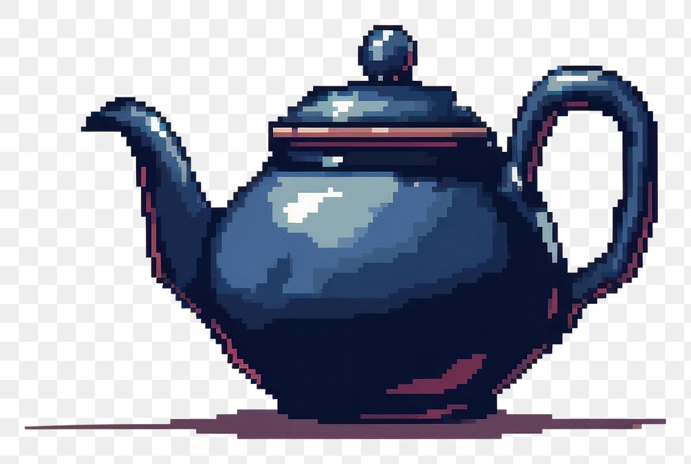 PNG Teapot cut pixel art refreshment tableware.