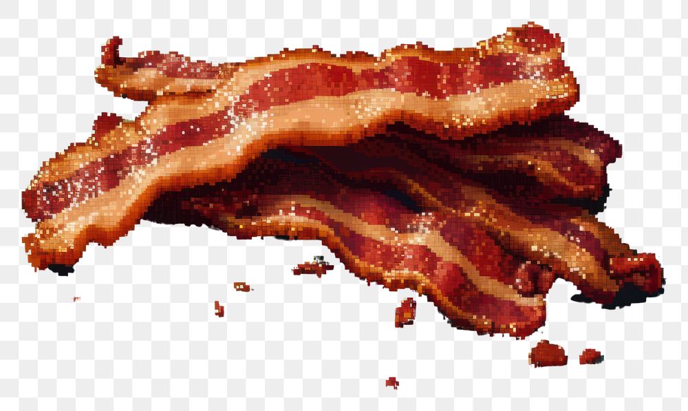 PNG Bacon cut pixel food meat pork.