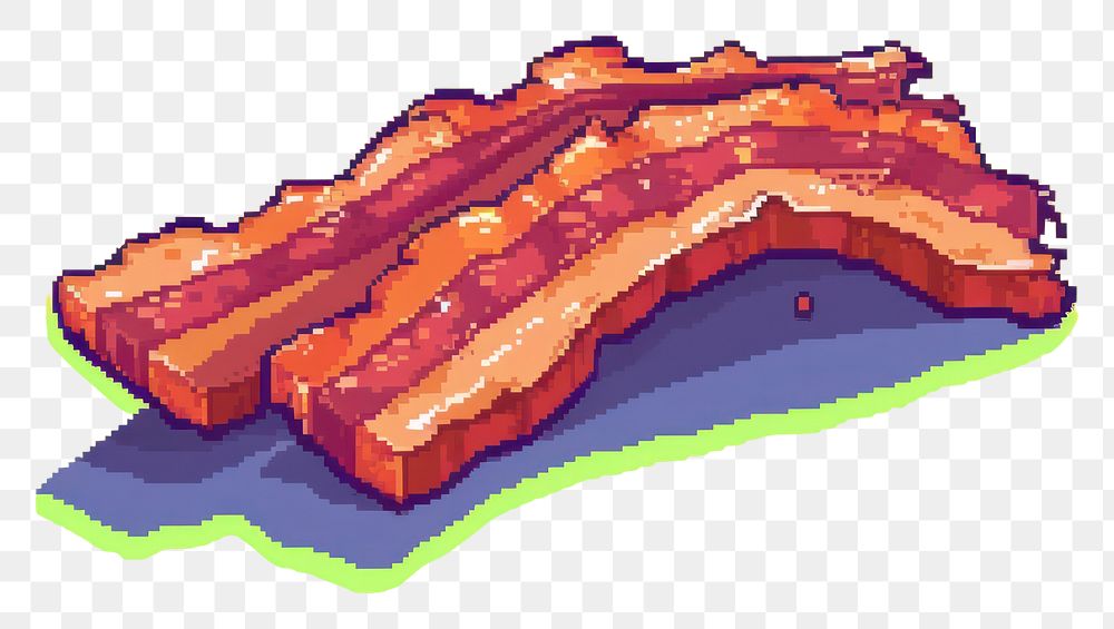 PNG Bacon cut pixel food meat pork.