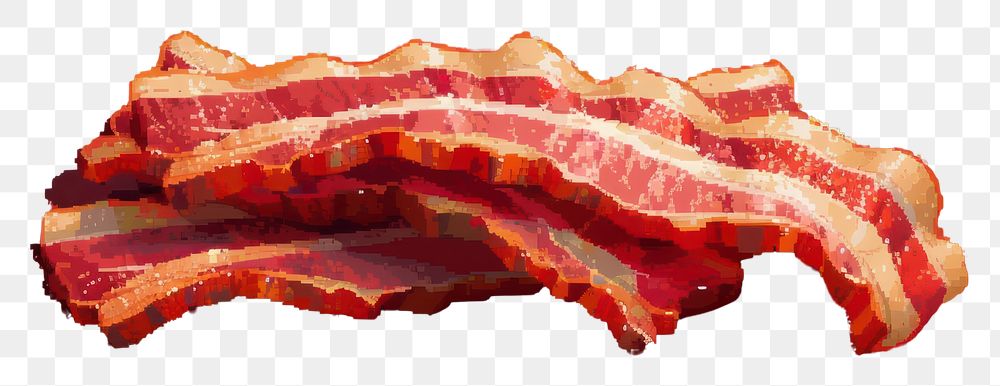 PNG Bacon cut pixel food meat pork.