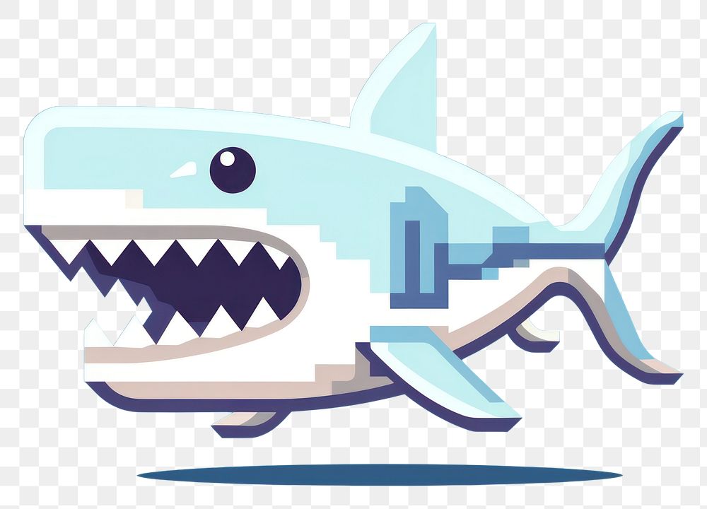 PNG Shark pixel animal fish airplane.