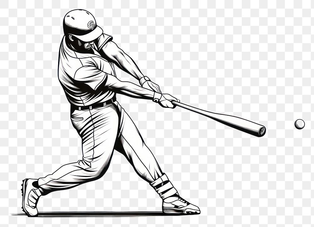 PNG Baseball outline sketch athlete sports adult.