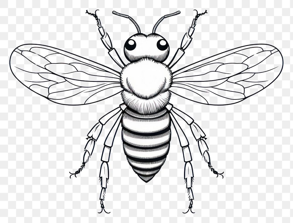 PNG Bee insect animal sketch.
