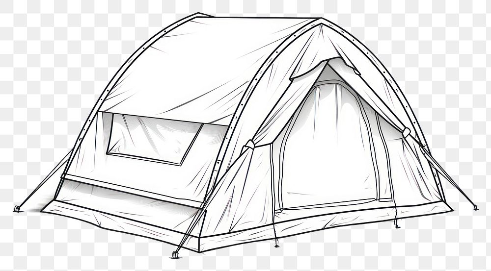 PNG Camping tent outline sketch outdoors drawing white background.