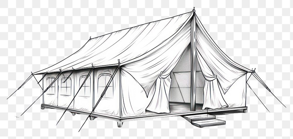 PNG Camping tent outline sketch drawing architecture illustrated.