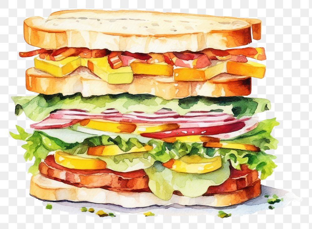 PNG Club sandwich bread lunch food.