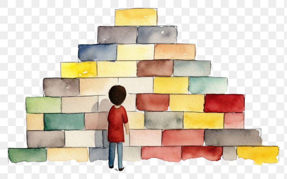 PNG Brick wall architecture painting art.