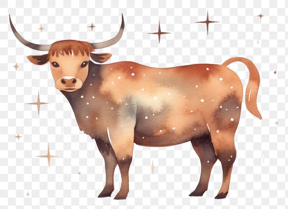 PNG Taurus astrology sign livestock cattle mammal.
