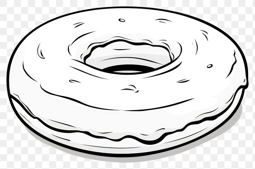 PNG Donut outline sketch dessert bagel icing.