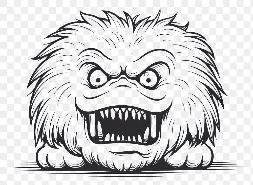 PNG Monster outline sketch drawing white representation
