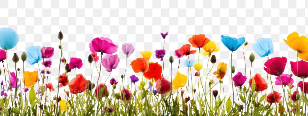 PNG Colorful spring flowers field nature backgrounds grassland.