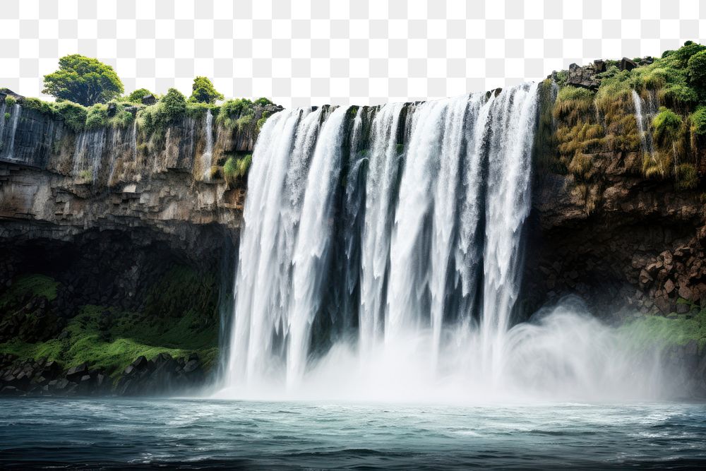 PNG Waterfall outdoors nature plant.