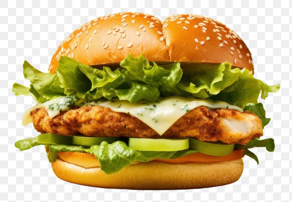 PNG Chicken caesar sandwich food hamburger vegetable.