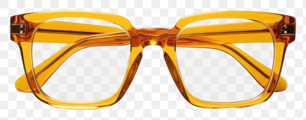 PNG Rectangle transparent mustard yellow glasses white background accessories sunglasses.