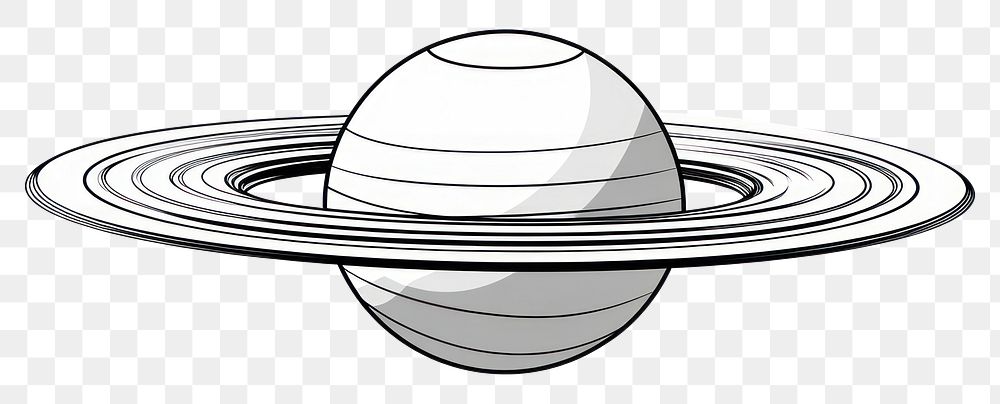 PNG Saturn outline sketch space monochrome astronomy.