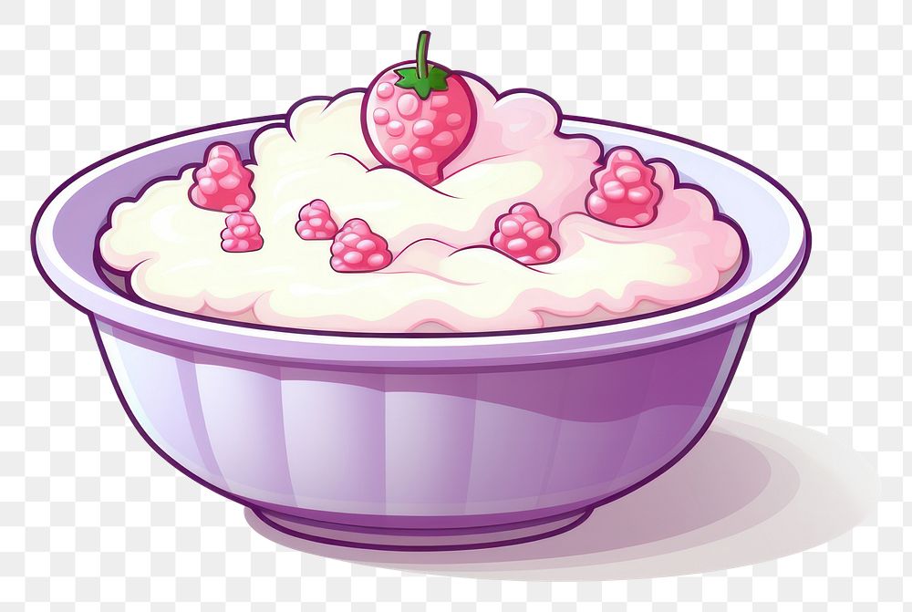 PNG Greek yogurt bowl pixel dessert cream berry.