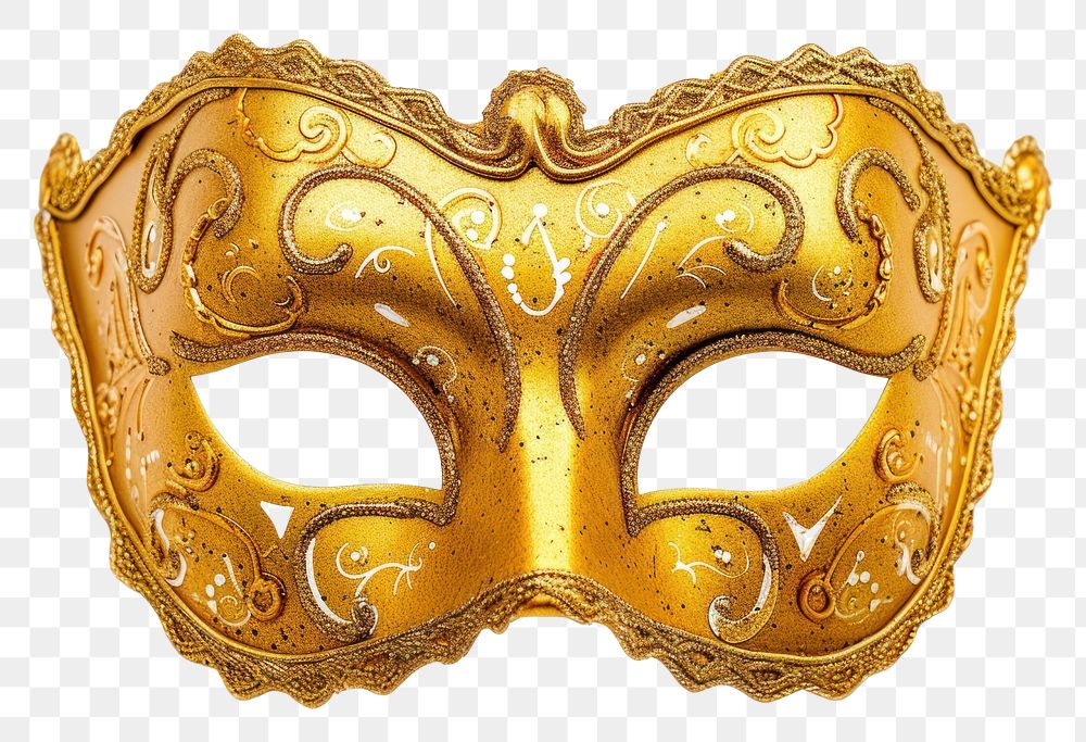 PNG Golden carnival Venetian mask jewelry white background venetian mask.
