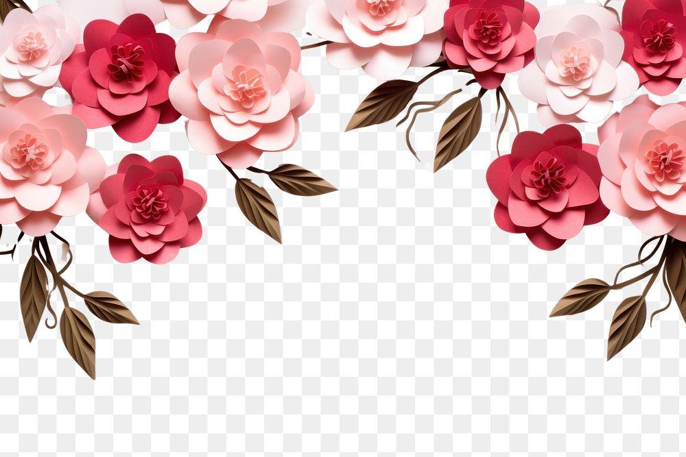 PNG Camellia floral border backgrounds pattern flower