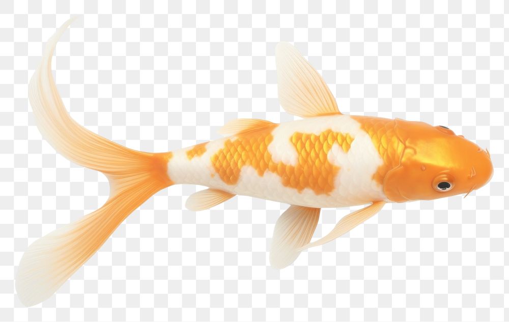 PNG Koi fish goldfish animal white background.