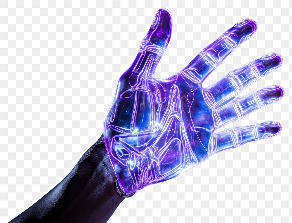 PNG Hand finger purple light.