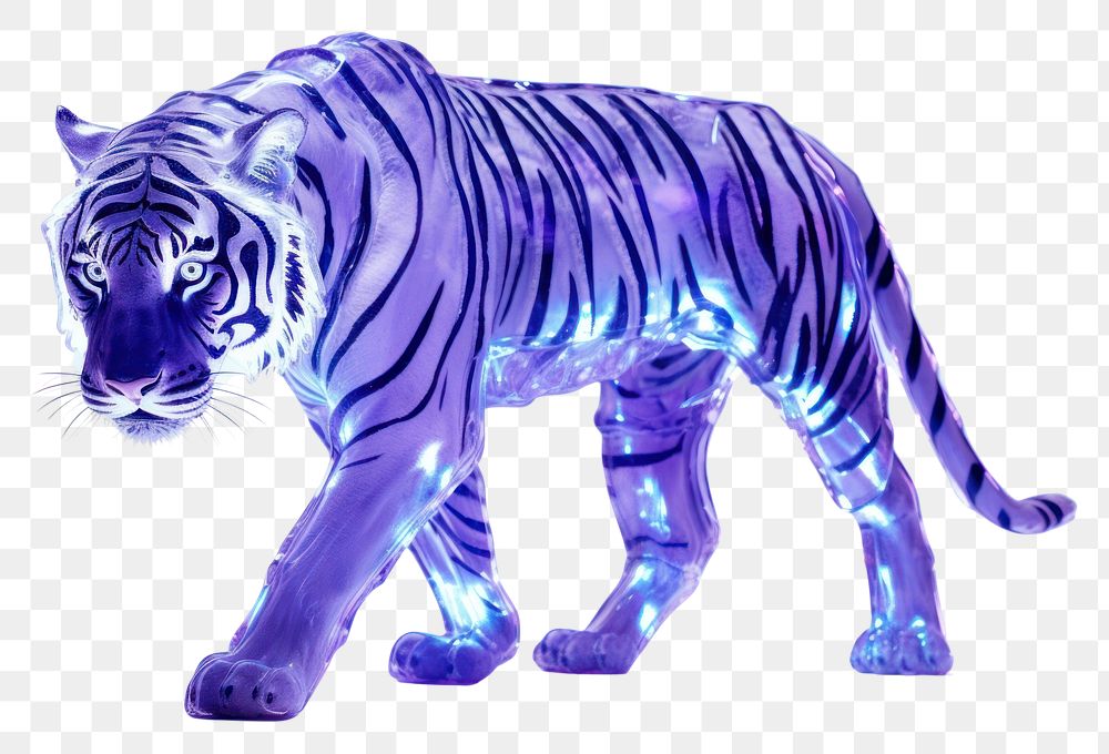 PNG Neon tiger wildlife animal mammal.