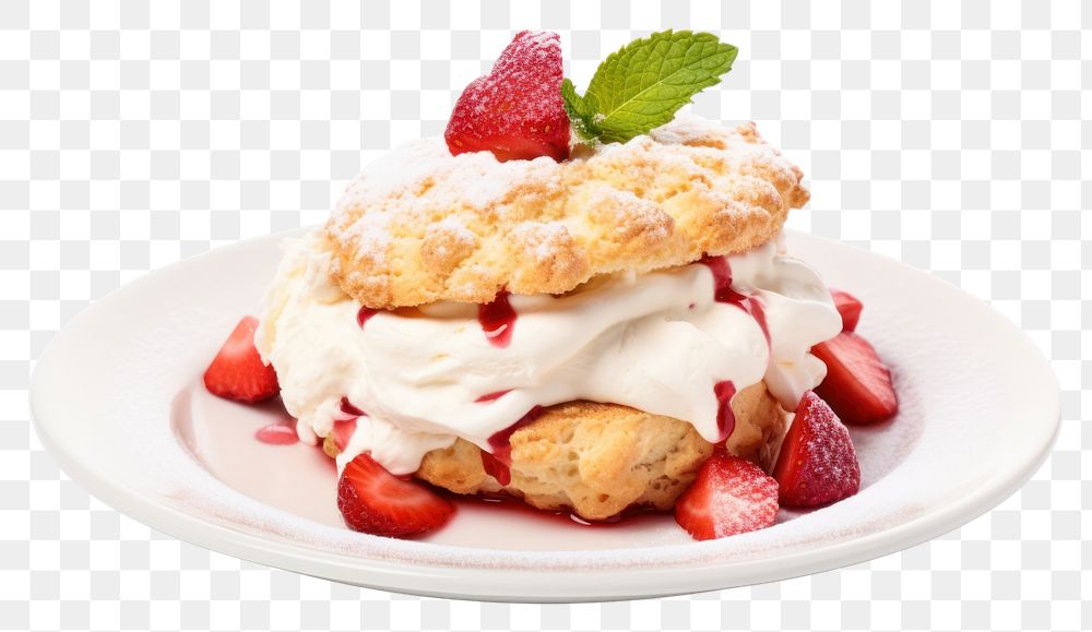 PNG Strawberry ice cream Scones strawberry dessert whipped.