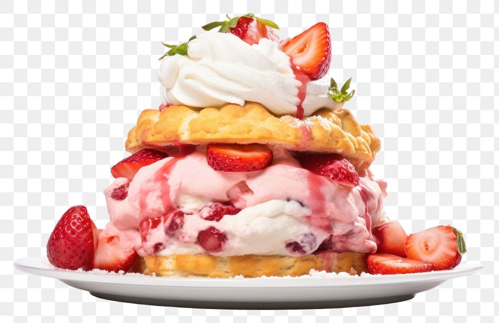 PNG Strawberry ice cream Scones strawberry dessert whipped.