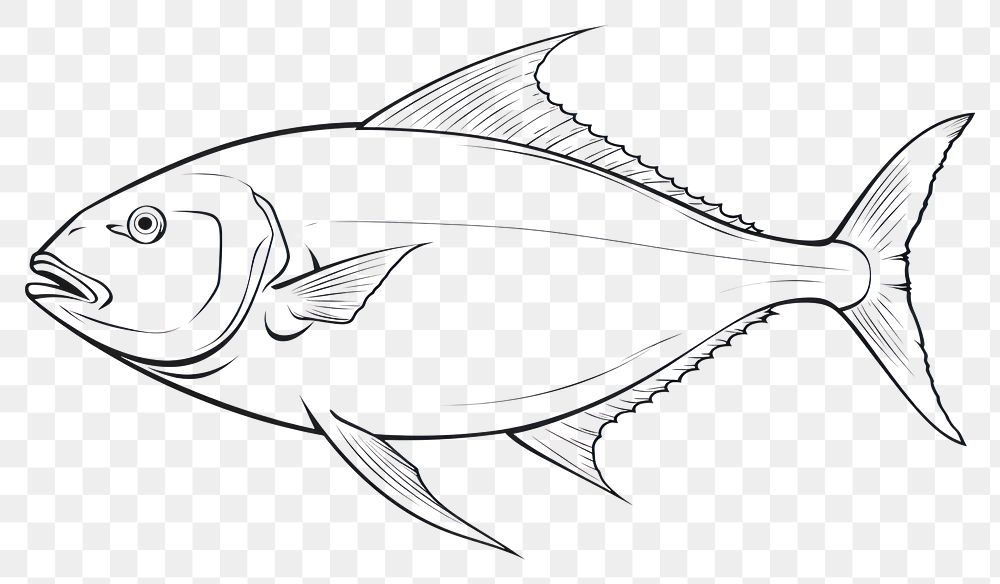 PNG Tuna sketch drawing animal.