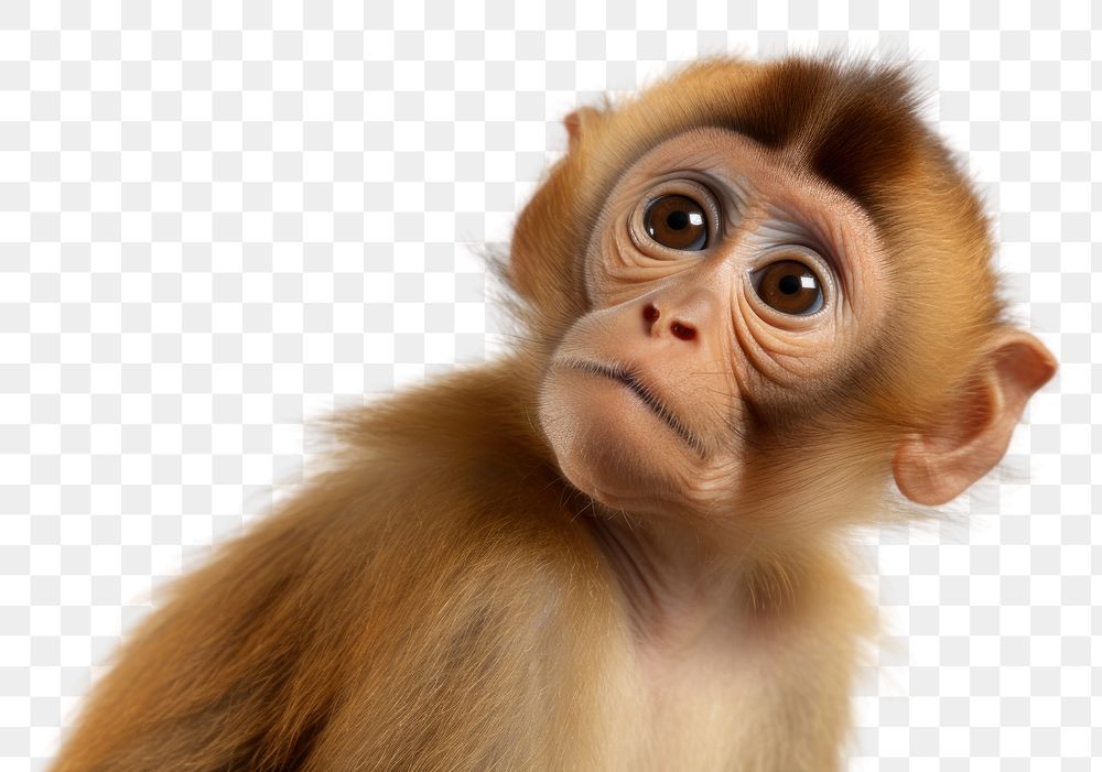 PNG Monkey looking confused wildlife animal mammal.