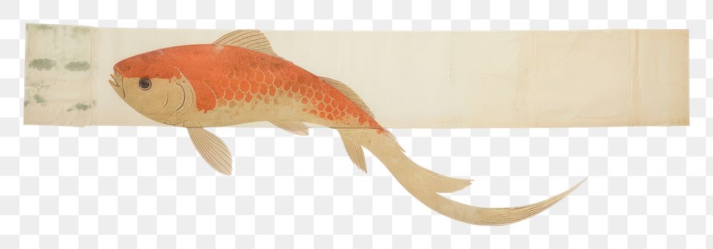 PNG Koi fish ephemera animal white background goldfish.