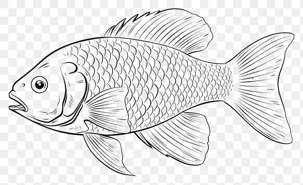PNG Fish sketch fish drawing.