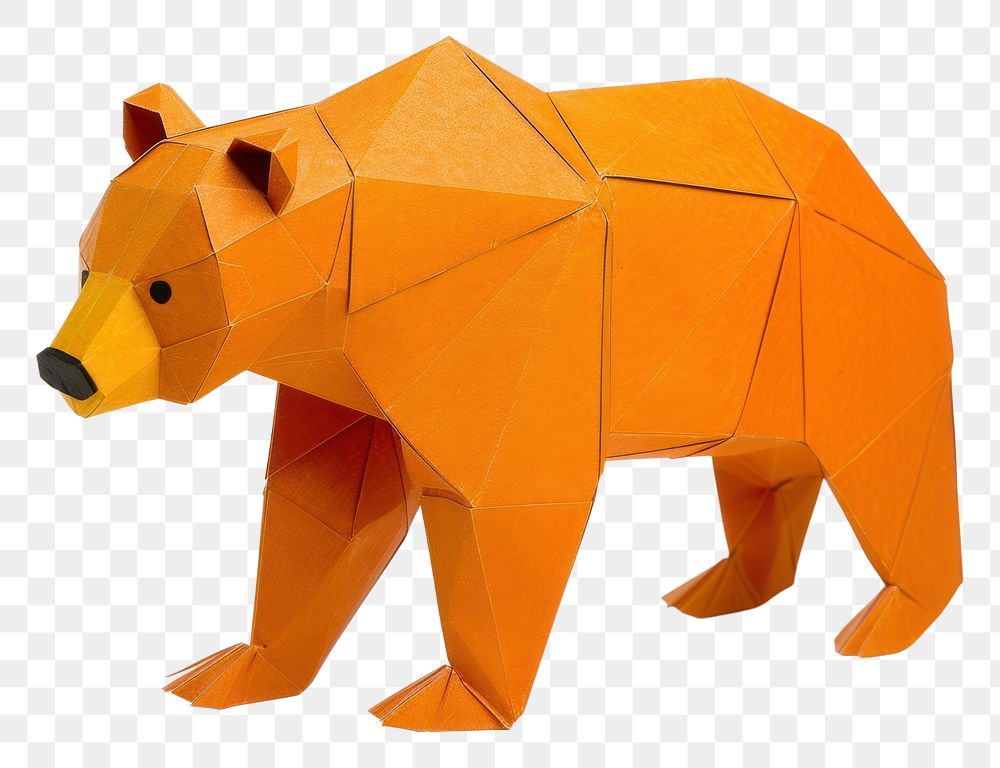 PNG Bear origami paper art.