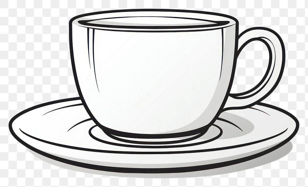 PNG Coffee cup saucer sketch drink.