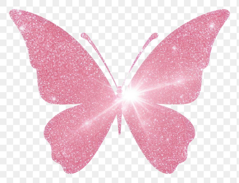 PNG Pink butterfly icon glitter petal light.