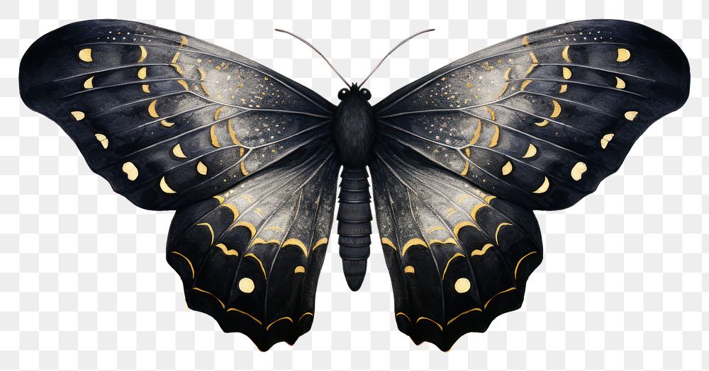 PNG Black color moth butterfly animal insect.