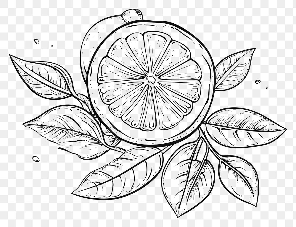 PNG Lemon sketch drawing doodle