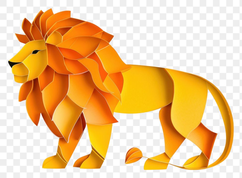 PNG Lion origami mammal craft.