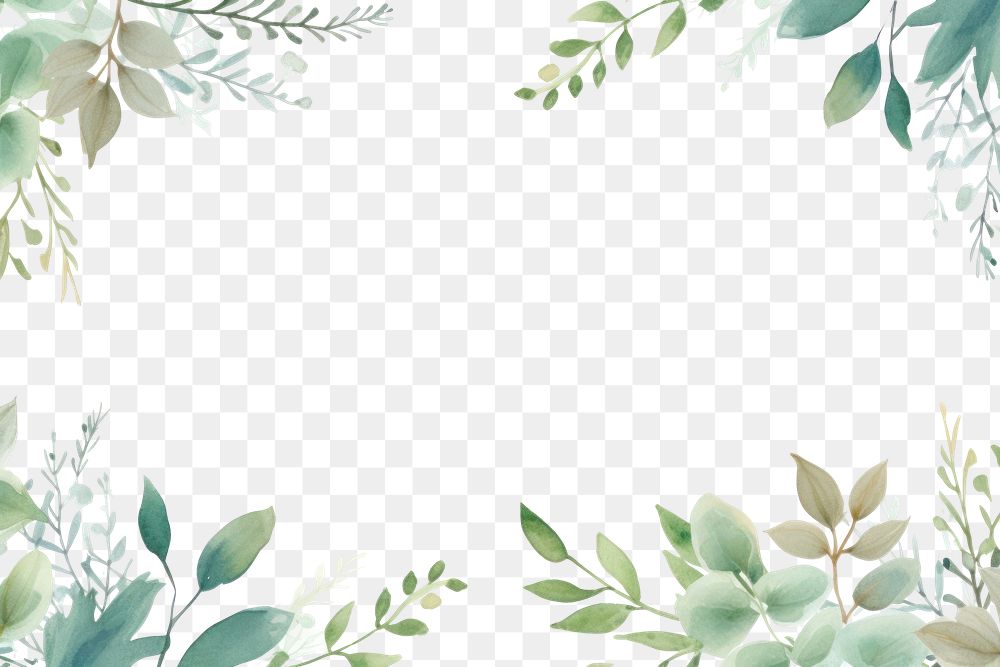 PNG Leaf border rectangle backgrounds pattern plant.