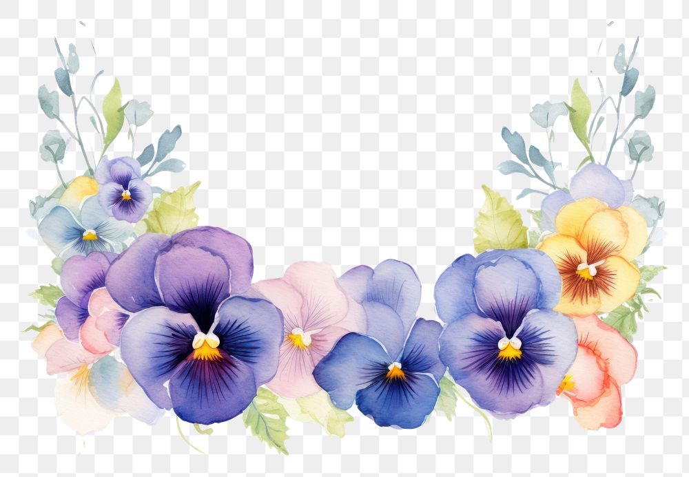 PNG Pansy border flower wreath plant.