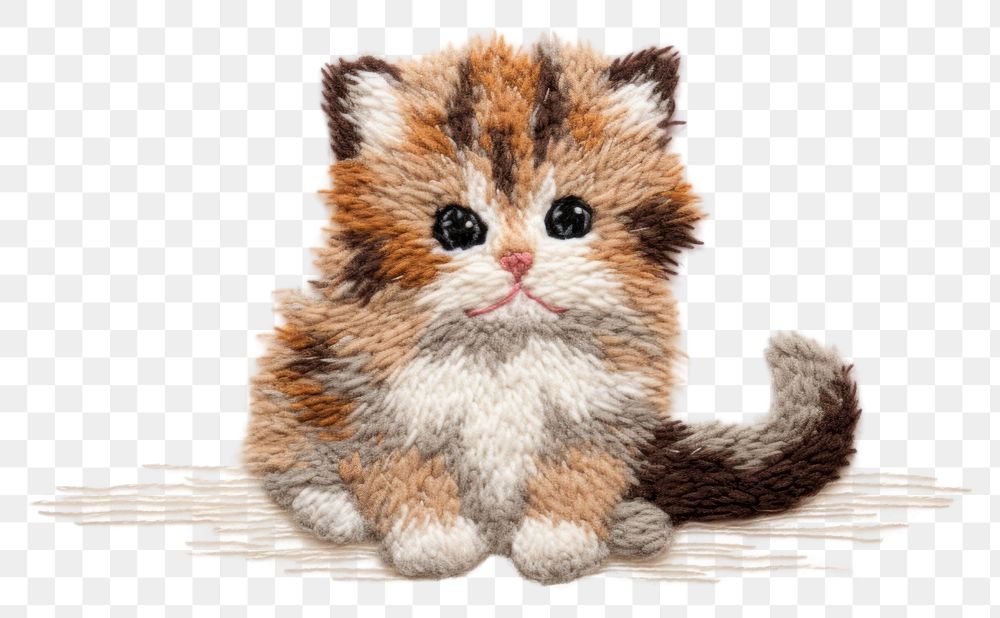 PNG Punch needle Embroider cat pet drawing animal.