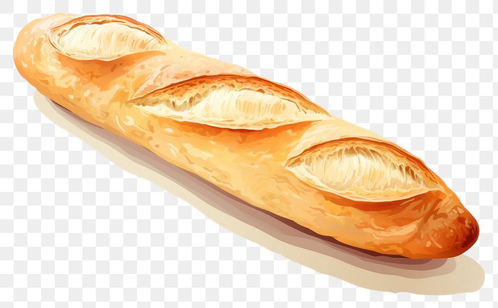 PNG Baguette bread food viennoiserie.