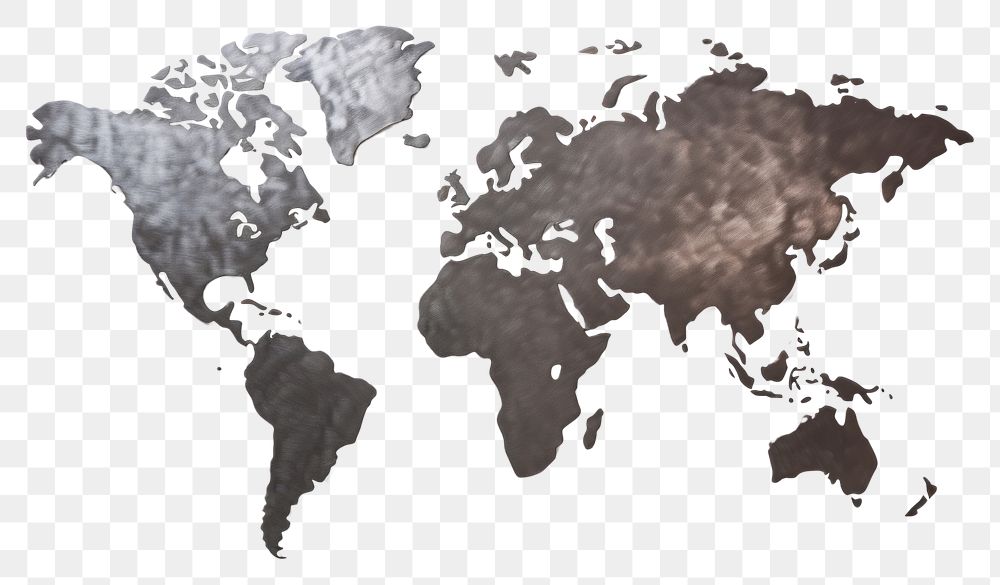 PNG World map topography splattered diagram.