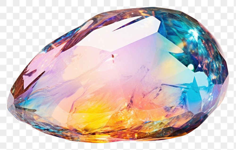 PNG Iridescent gemstone jewelry mineral crystal.