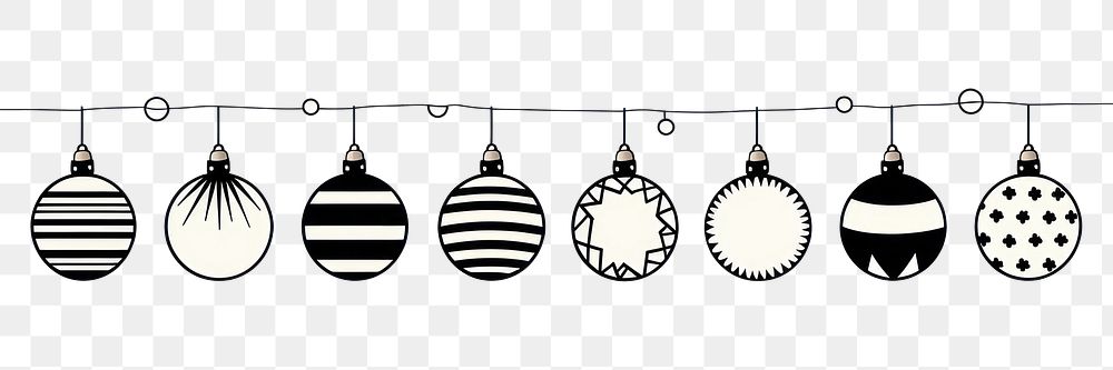PNG Divider graphic of christmas line white background arrangement.